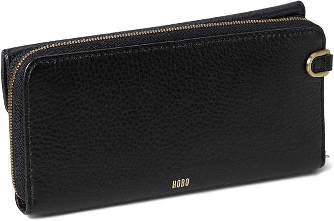 Hobo International Women's Leather Goldie Large Clutch Wallet Black
