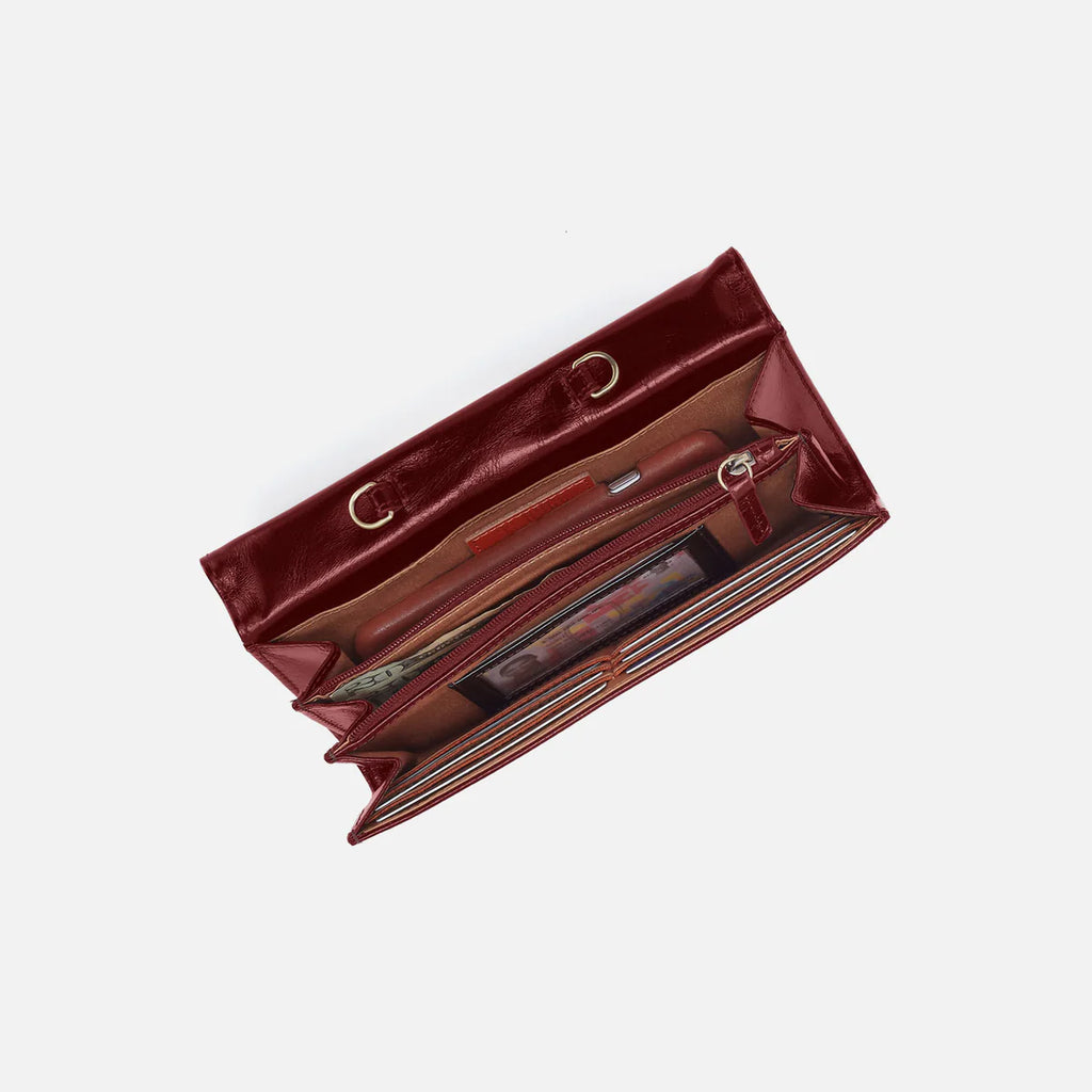 Hobo International Women's Leather Romy Clutch Wallet Crossbody Saddleberry
