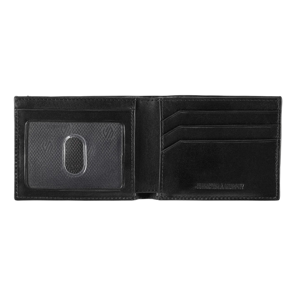 Johnston & Murphy Hudson Etched RFID Bifold ID Wallet Black