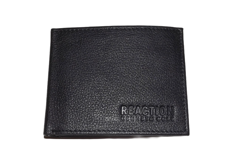 Kenneth Cole Men's Pebbled Grain Leather Bifold Passcase Wallet Black