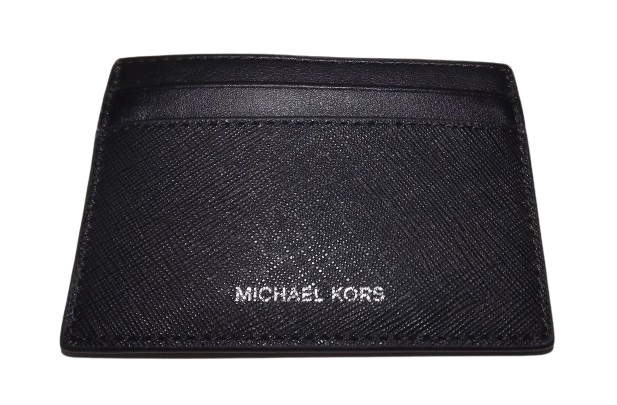 Michael Kors Men's Leather Andy Slim Front Pocket Card Case Wallet Black