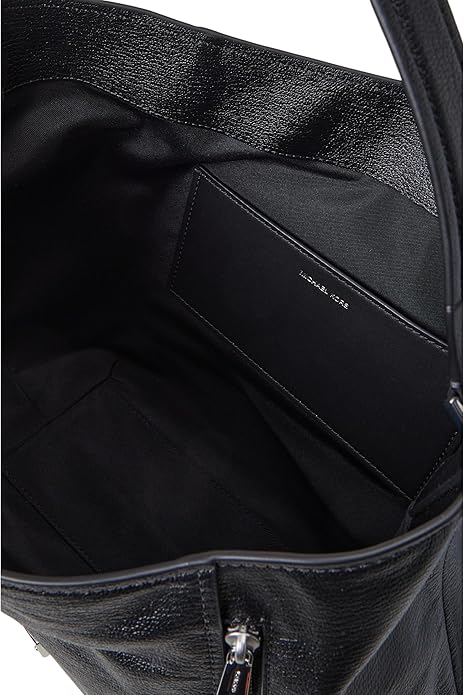 Michael Kors Addie Large Leather Hobo Tote Shoulder Bag Black