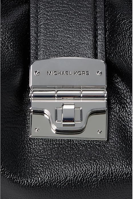 Michael Kors Addie Large Leather Hobo Tote Shoulder Bag Black