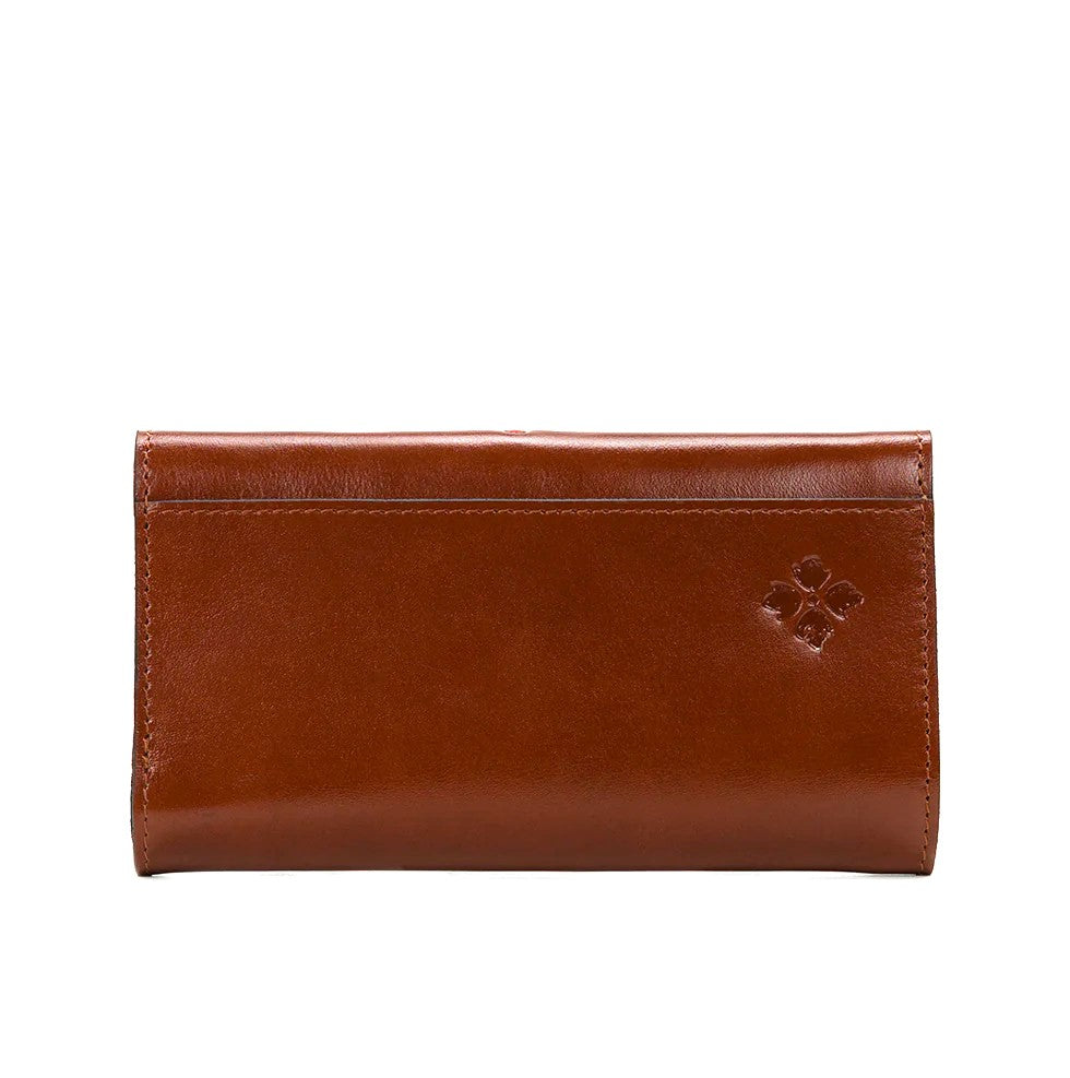 Patricia Nash Leather Terresa Trifold Clutch Wallet Watercolor Brown