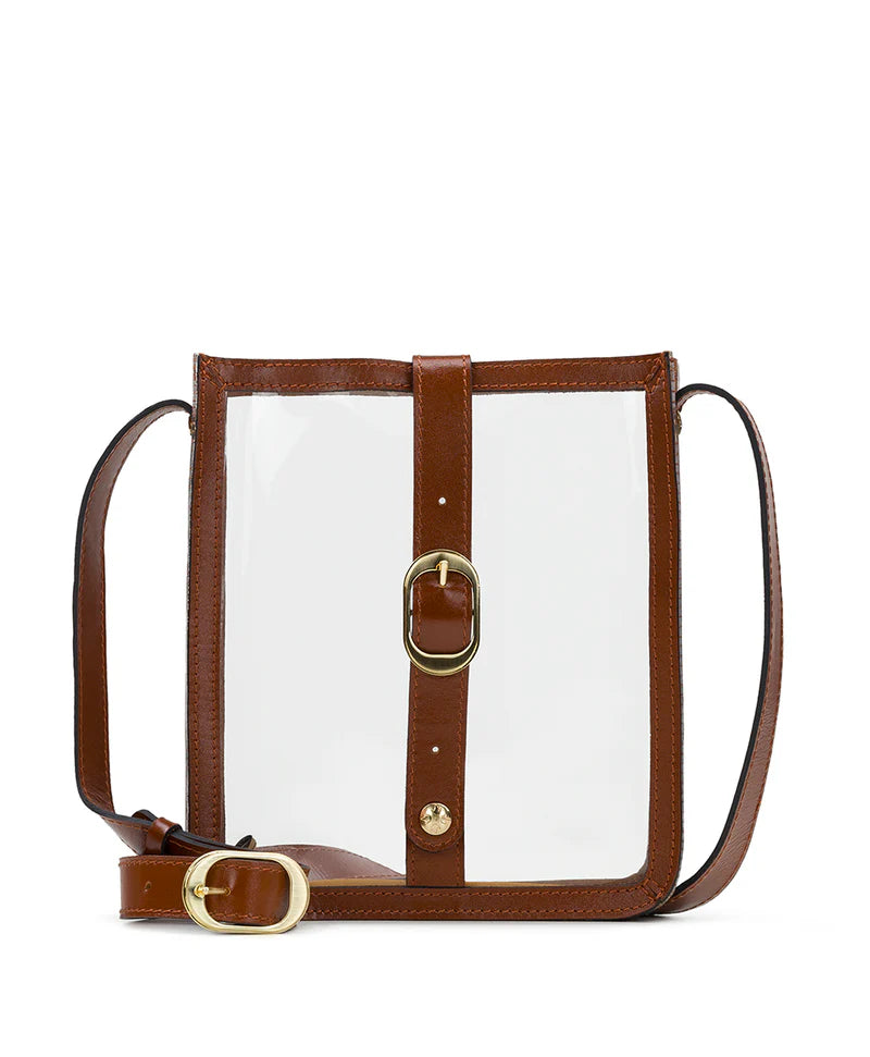 Patricia Nash Venezia Clear Stadium Crossbody Shoulder Bag Tan