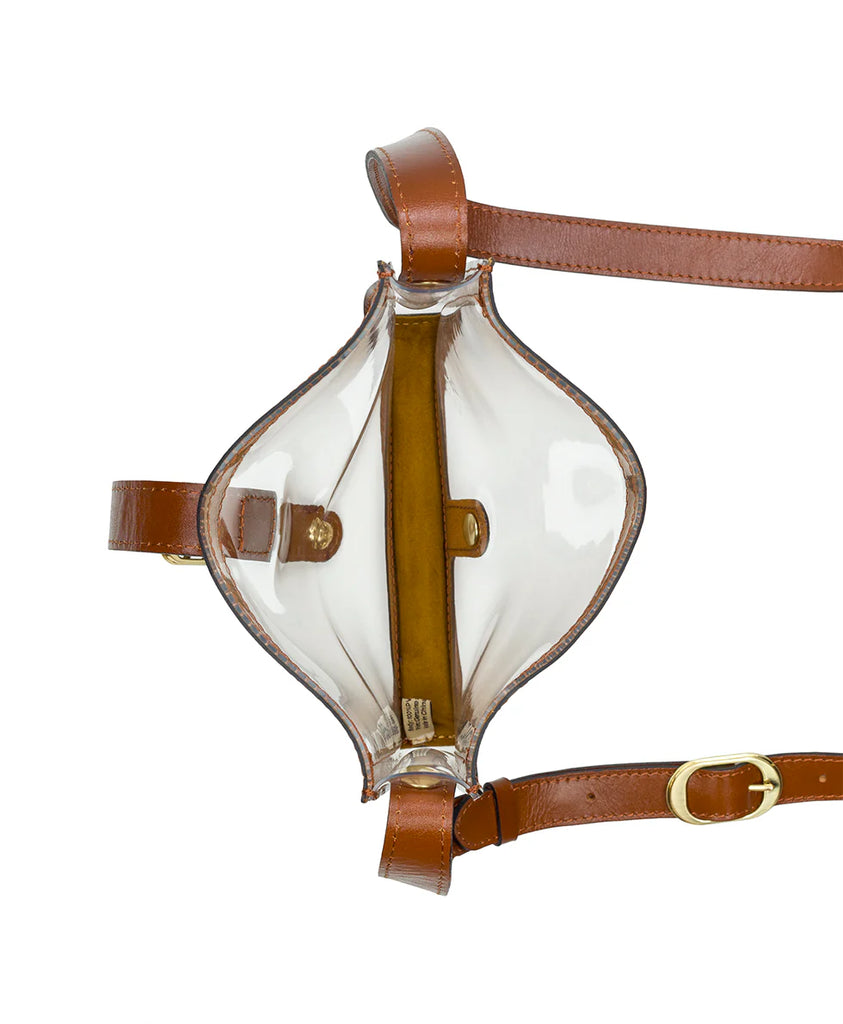 Patricia Nash Venezia Clear Stadium Crossbody Shoulder Bag Tan