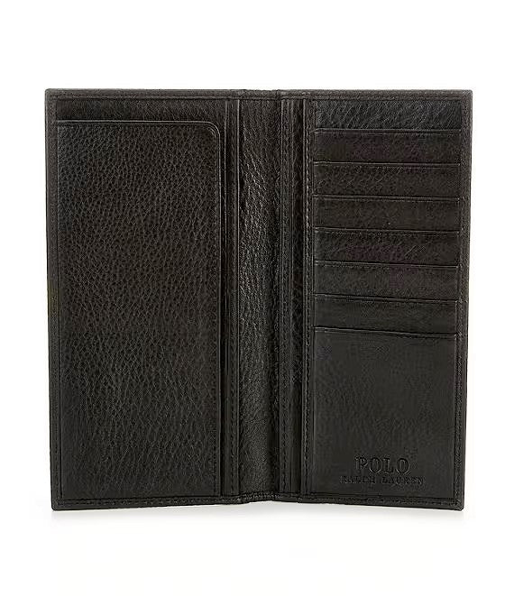 Polo Ralph Lauren Men's Leather Breast Pocket Narrow Wallet Black