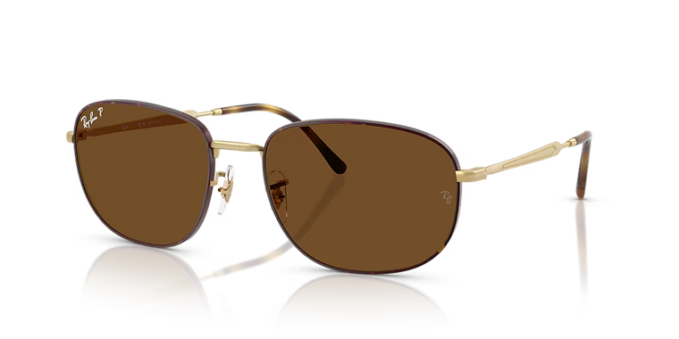 Ray-Ban Unisex Oval Sunglasses Brown Polarized Lens Matte Havana Frame RB3754