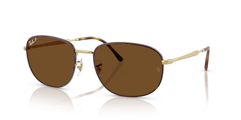 Ray-Ban Unisex Oval Sunglasses Brown Polarized Lens Matte Havana Frame RB3754