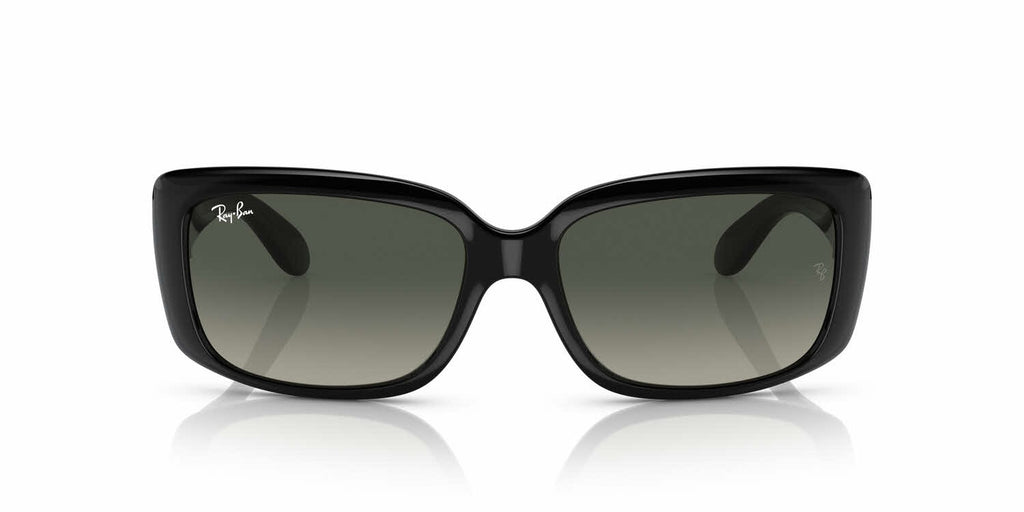 Ray-Ban Women's Oval Sunglasses Green Lens Polished Black Frame RB4389