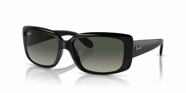 Ray-Ban Women's Oval Sunglasses Green Lens Polished Black Frame RB4389