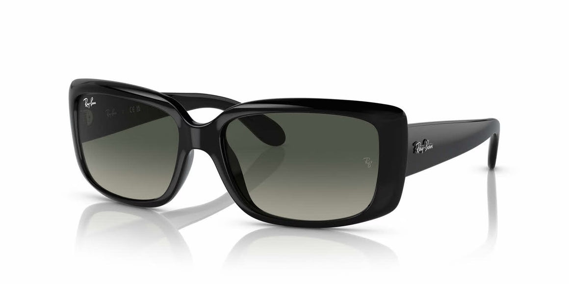 Ray-Ban Women's Oval Sunglasses Green Lens Polished Black Frame RB4389