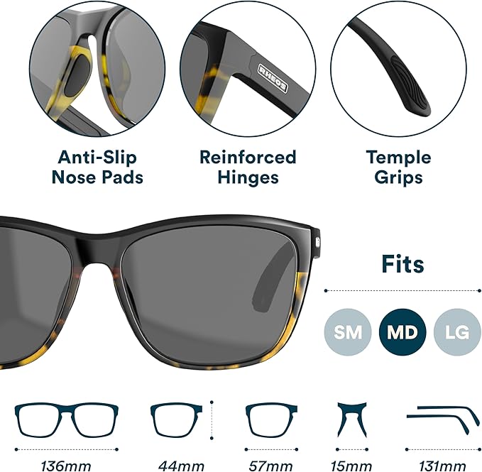 Rheos Sapelos Floating Polarized Sunglasses Gray Lens Gradient Smoke Frame