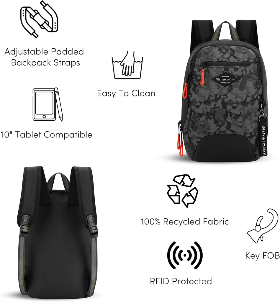 Sherpani Vespa Mini RFID Tablet Backpack Dream Camo