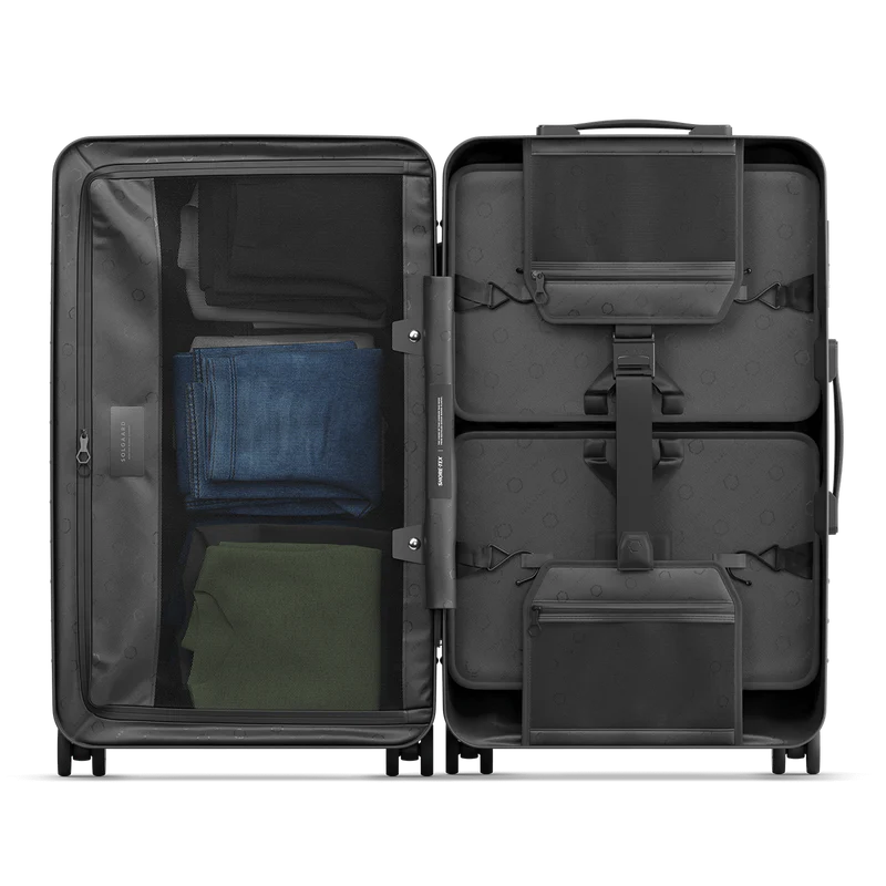 Solgaard Large Check-In Closet Lite 4 Wheel Spinner Luggage Baltic Black