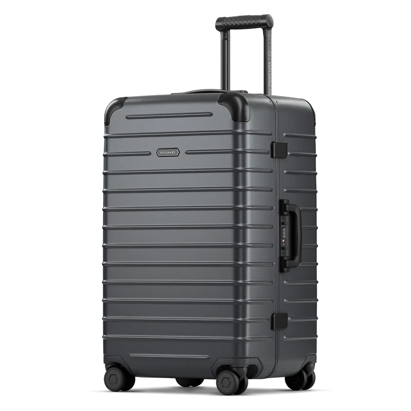 Solgaard Large Check-In Closet 4 Wheel Spinner Luggage Gothenburg Grey