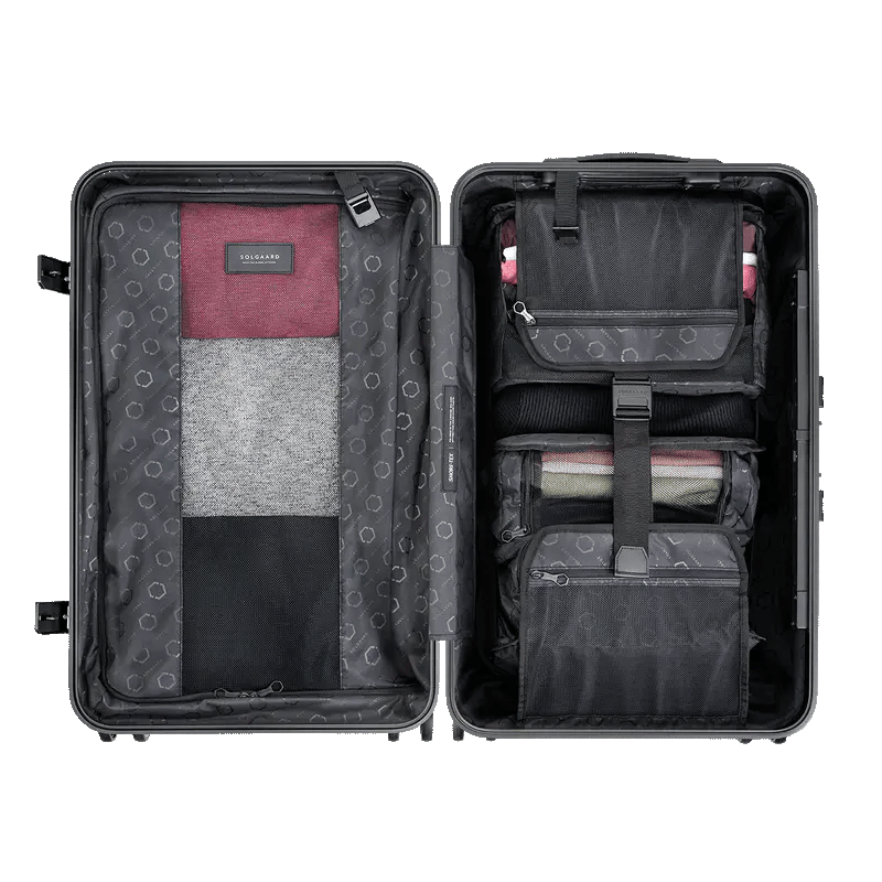 Solgaard Large Check-In Closet 4 Wheel Spinner Luggage Gothenburg Grey