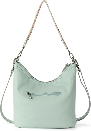 The Sak Women's Leather Jasmine Bucket Crossbody Shoulder Bag Aqua