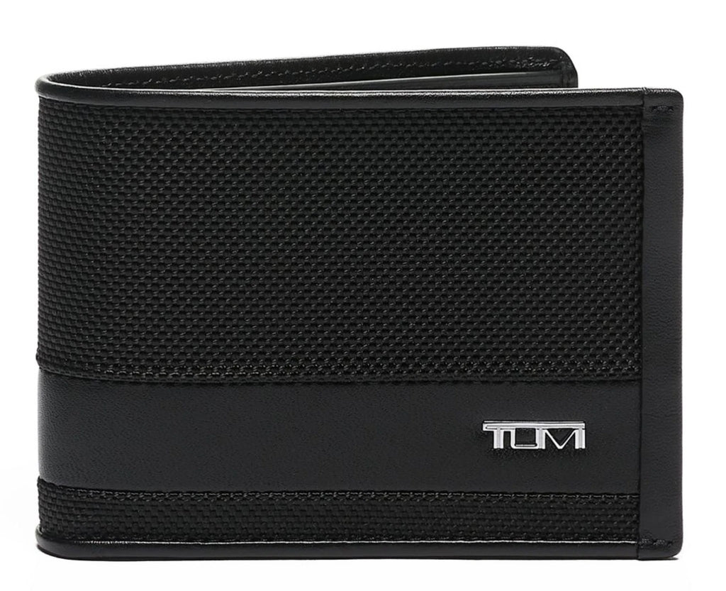Tumi Men's Alpha Double Billfold 6 Pocket Wallet Black