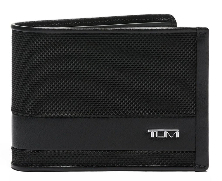 Tumi Men's Alpha Double Billfold 6 Pocket Wallet Black