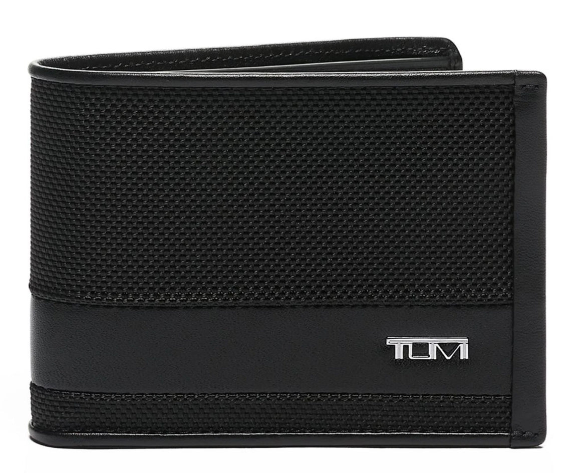 Tumi Men's Alpha Double Billfold 6 Pocket Wallet Black
