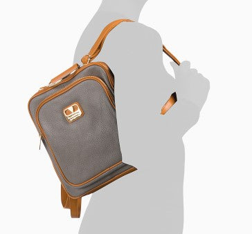 botkier valentina wrap leather backpack Valentina Italia Women's Pebbled Leather Double Entry Backpack Grey