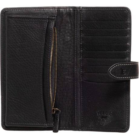 Will Leather Goods Women's Signature Hair on Hide Wristlet Clutch Wallet Black