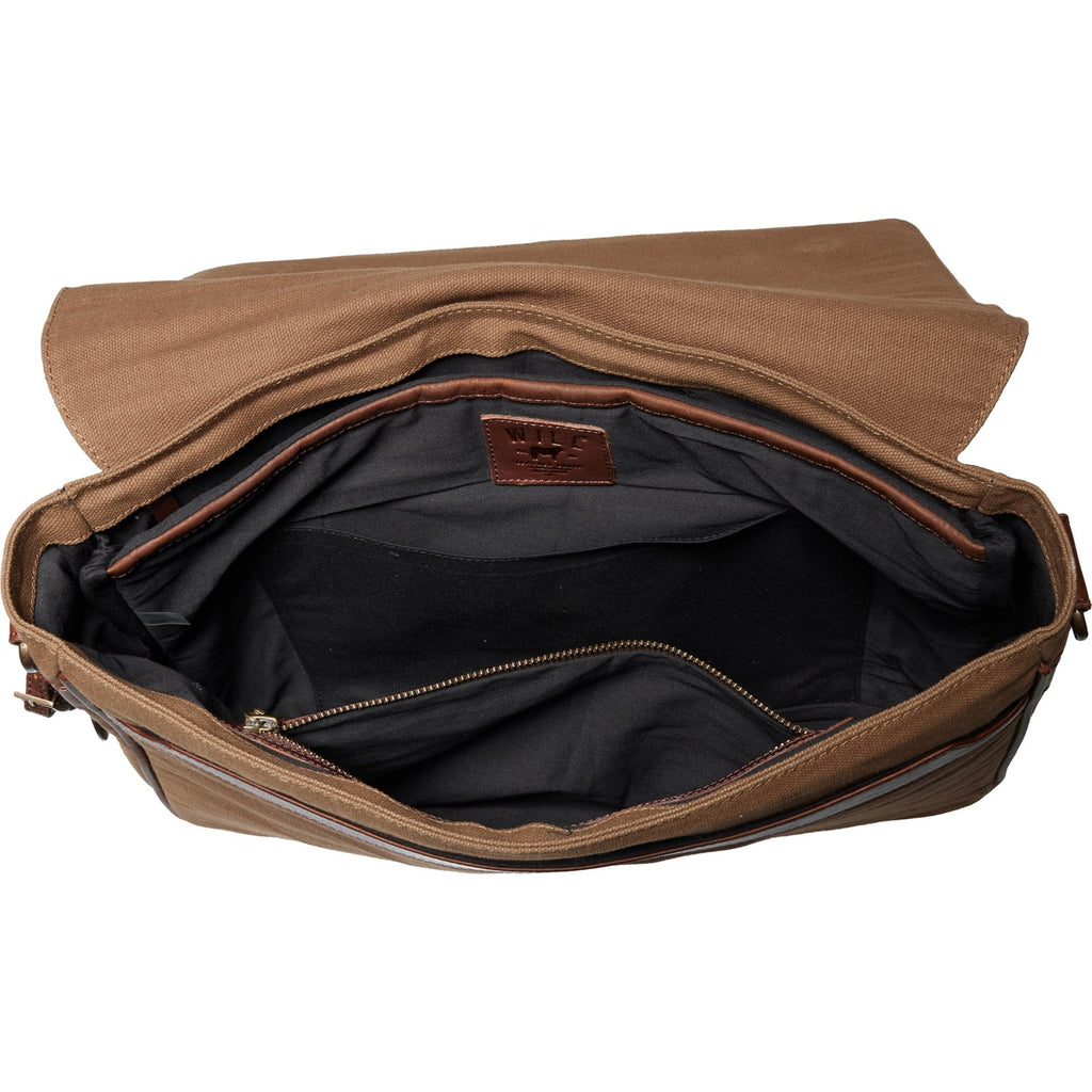 Will Leather Goods Commuter Collection Laptop Messenger Brief Bag Tobacco