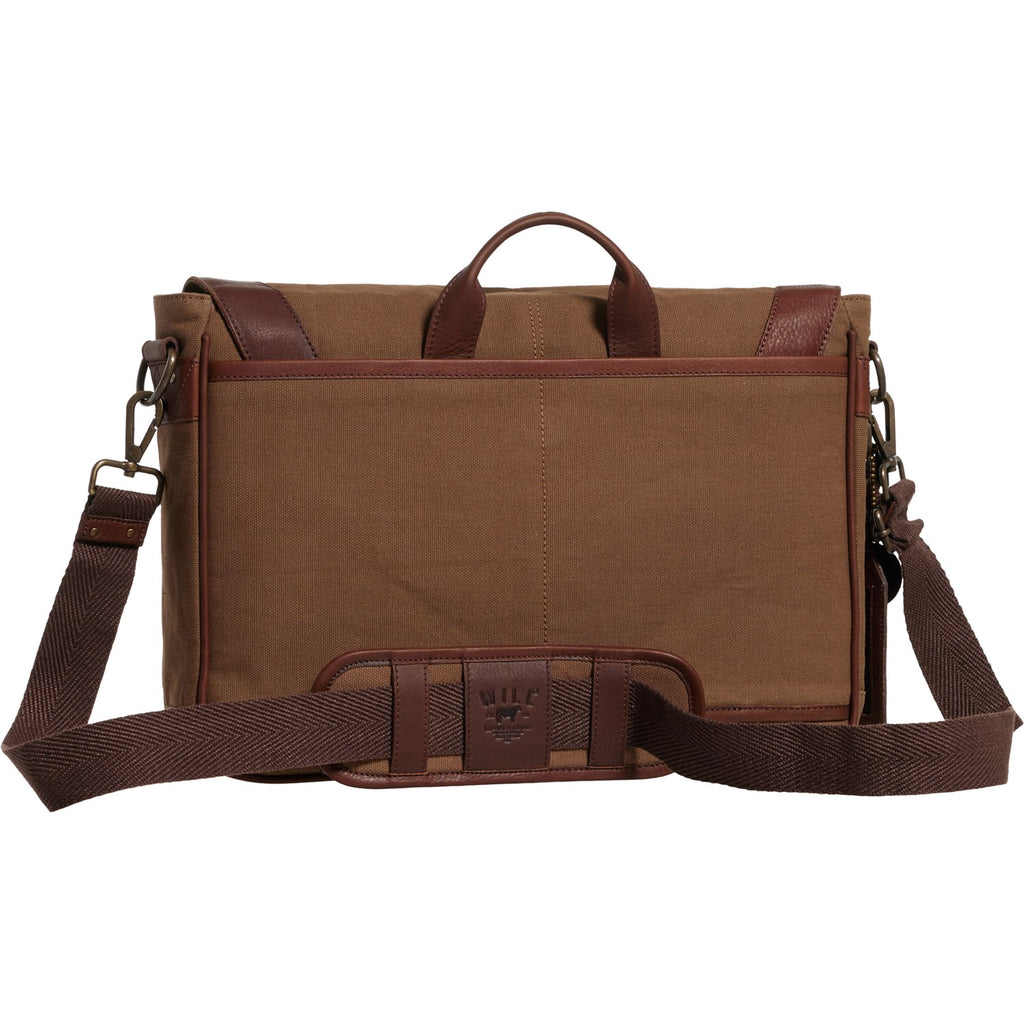 Will Leather Goods Commuter Collection Laptop Messenger Brief Bag Tobacco