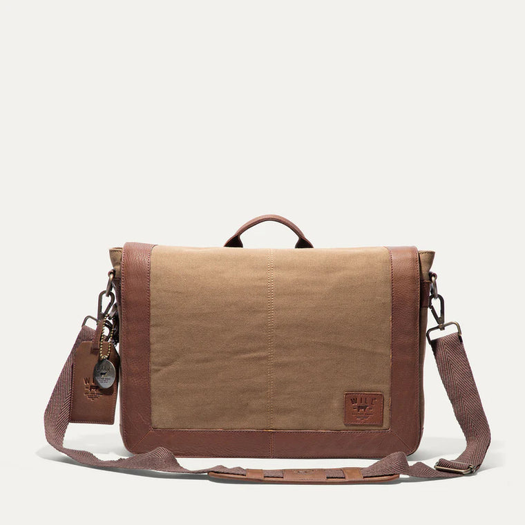 Will Leather Goods Commuter Collection Laptop Messenger Brief Bag Tobacco
