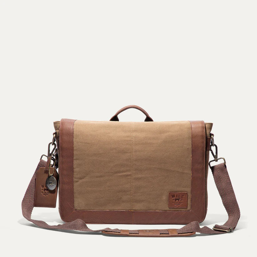 Will Leather Goods Commuter Collection Laptop Messenger Brief Bag Tobacco