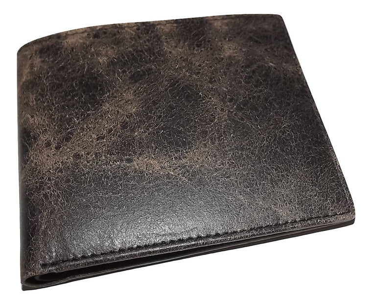 Baglioni Italia Vintage Leather Bifold Passcase Wallet Black