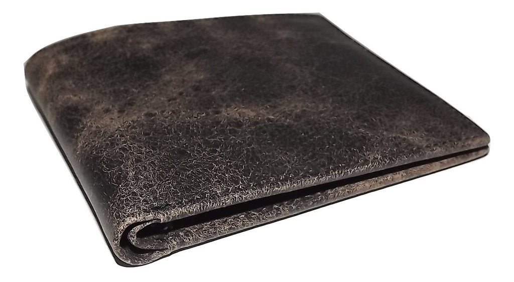 Baglioni Italia Vintage Leather Bifold 6 Pocket Wallet Black