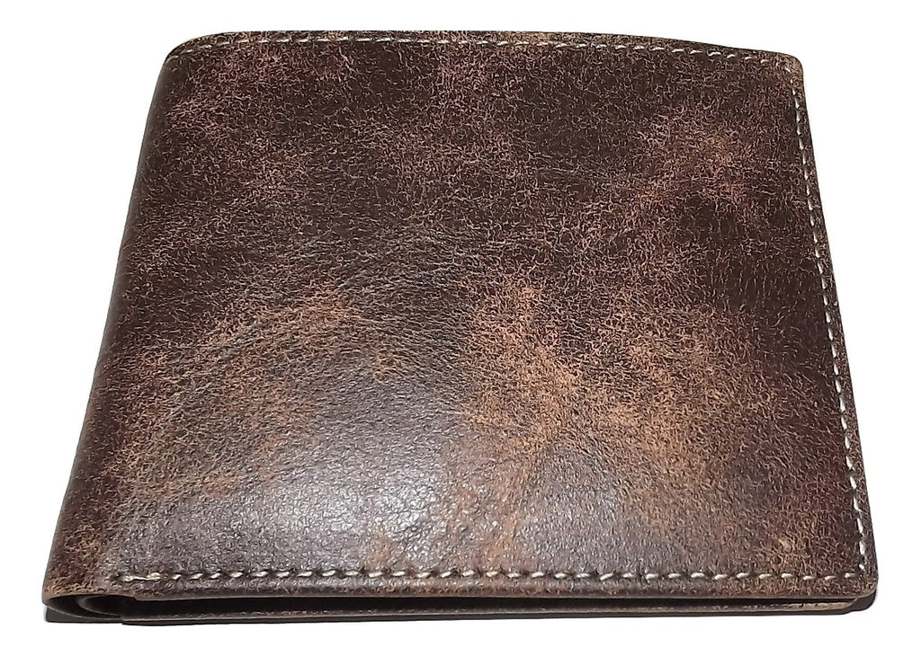 Baglioni Italia Vintage Leather Bifold Passcase Wallet Brown