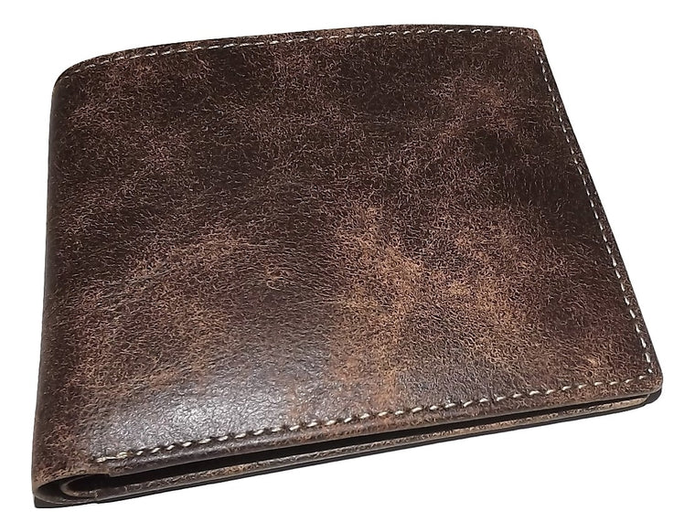 Baglioni Italia Vintage Leather Bifold 6 Pocket Wallet Brown