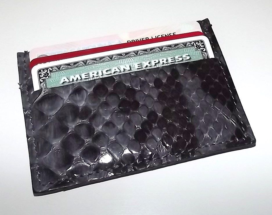 Baglioni Python Front Pocket Card Case Wallet Grey