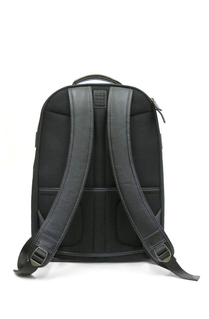 Boconi Leather Garth Traveler RFID Laptop Backpack Black