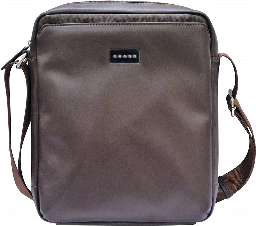 Cross Cordoba Leather Tablet Crossbody Bag Brown
