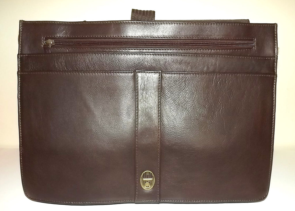 Scully Hidesign Leather Double Gusset Laptop Briefcase