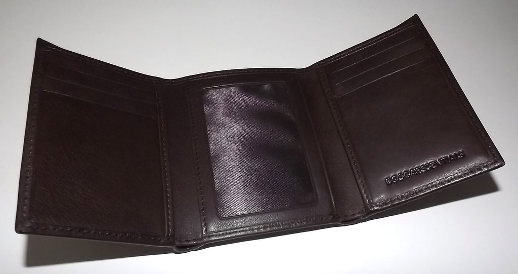 Bosca Nappa Leather Trifold Wallet Brown