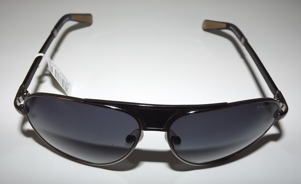 Sperry Top-Sider Unisex Montauk Aviator Sunglasses Silver Frame Grey Gradient Lens