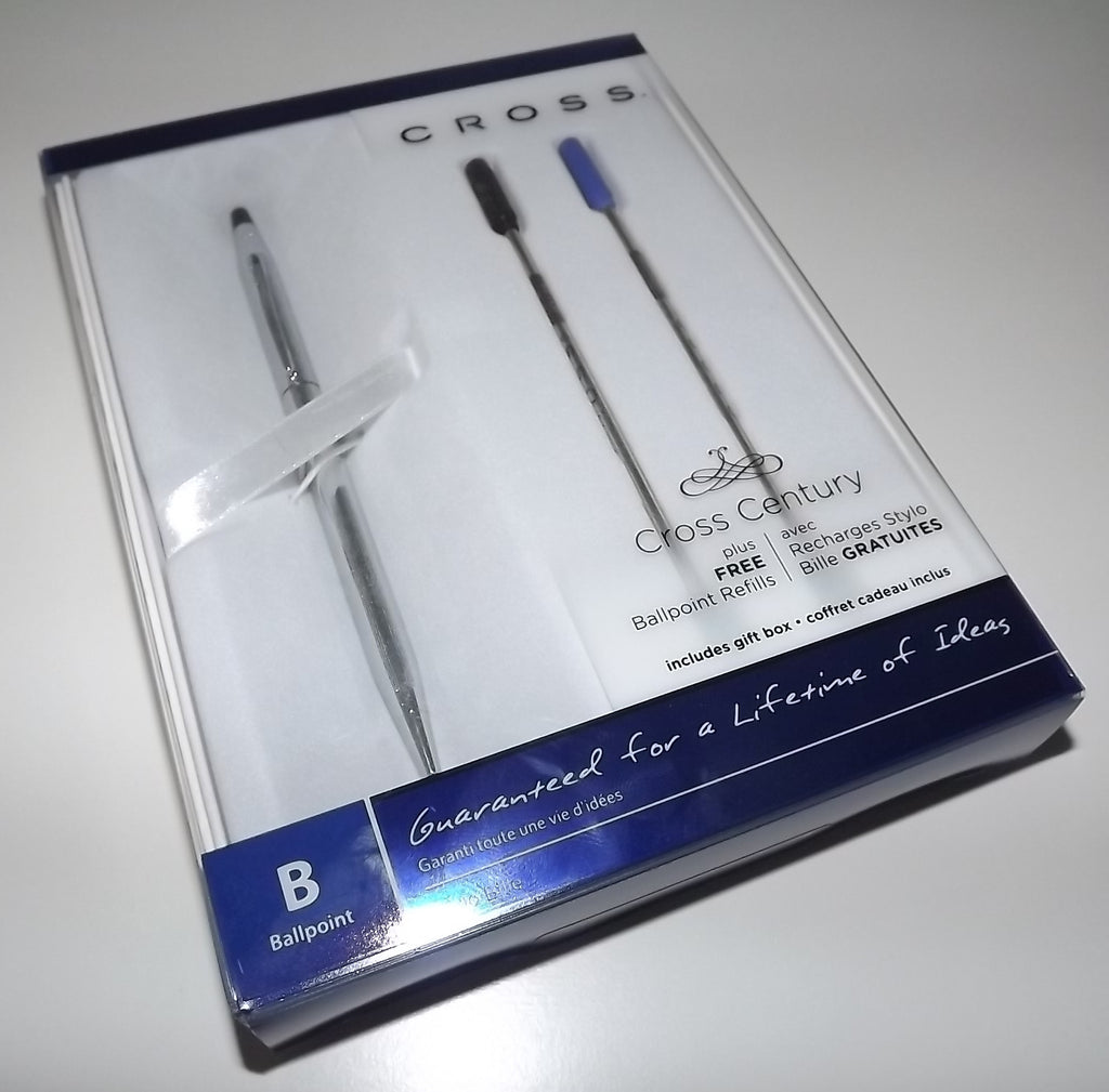 Cross Classic Century Ballpoint Pen Polished Chrome with 2 Refills