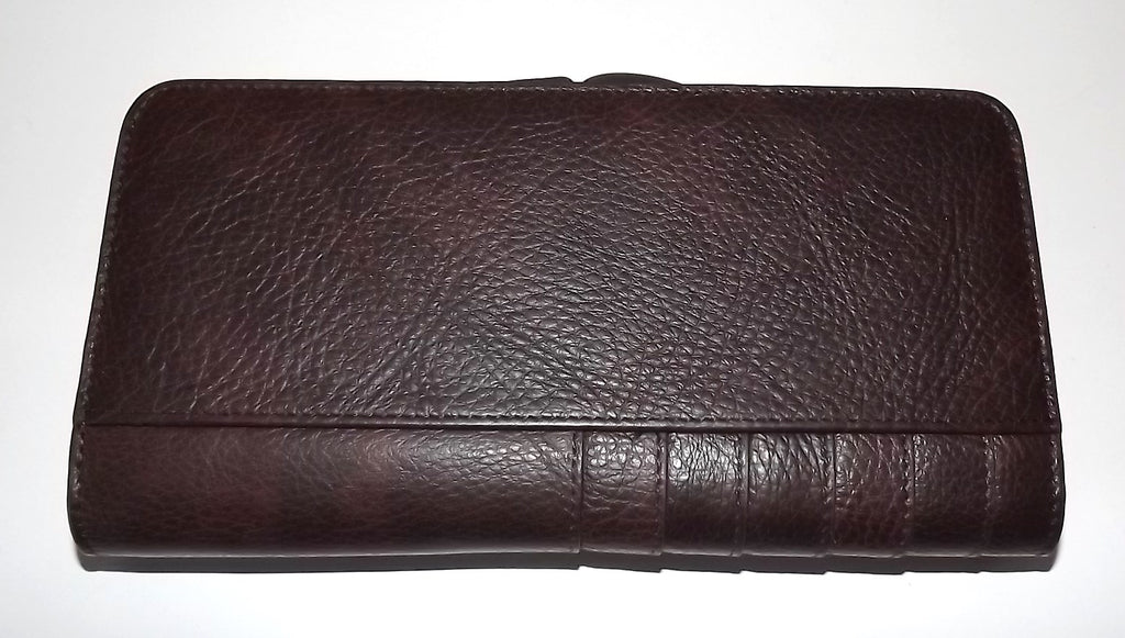 Italia Leather Clutch Wallet Brown Solid