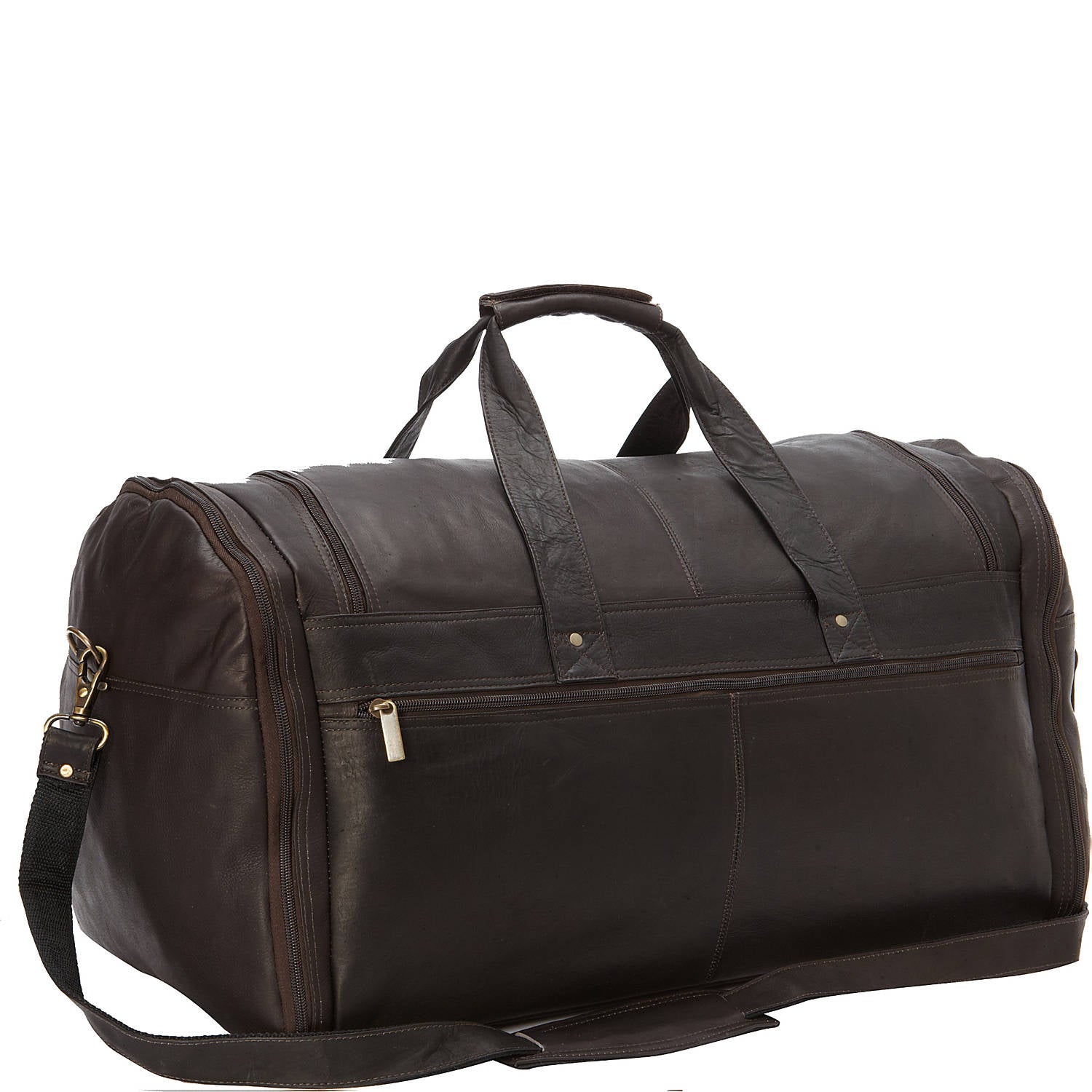 david king women's mid size leather backpack David King Colombian Leather 22" Multi-Pocket Carry-on Duffel Bag