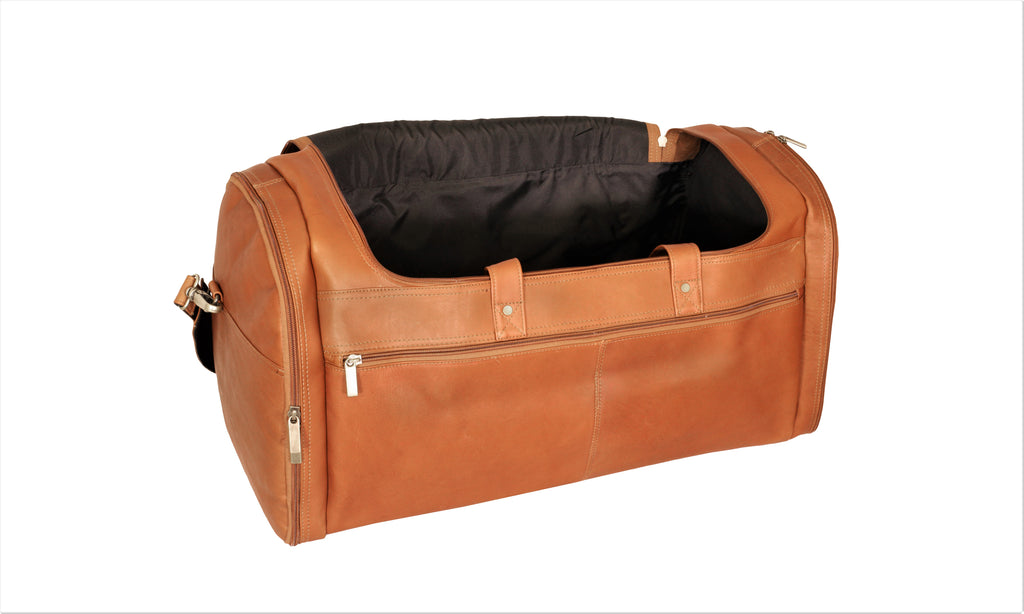David King Colombian Leather 22" Carry-on Duffel Cognac