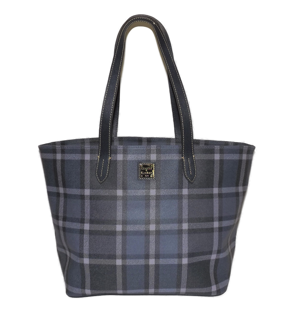 Dooney & Bourke Women's Graham Plaid Large Zip Shopper Shoulder Bag Blue