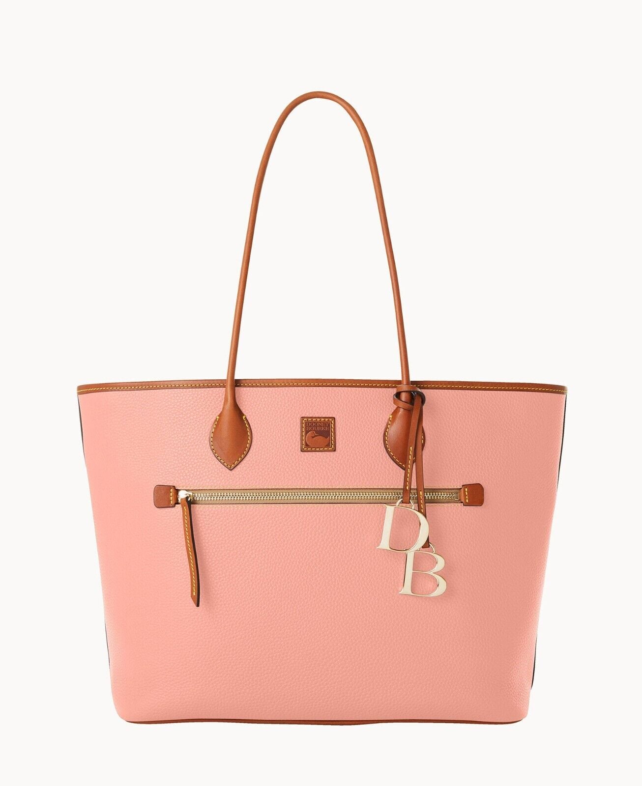 Women's Powder Pink Leather two handle bag