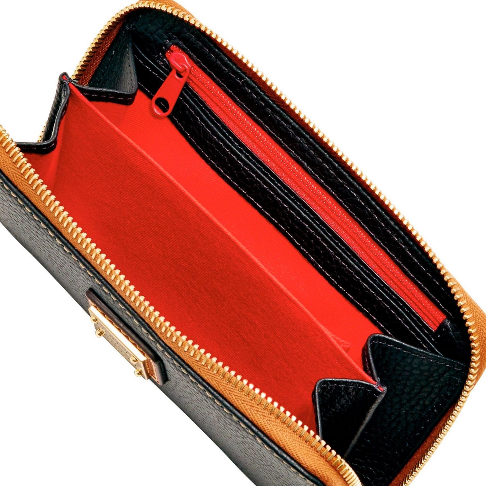 Dooney & Bourke Saffiano Small Zip Around Wallet in Red