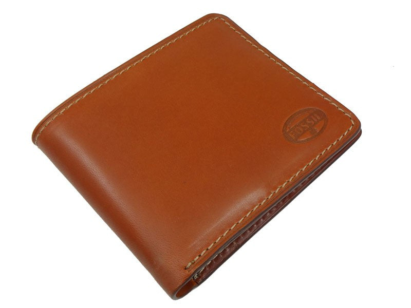 Fossil Men's Leather Vaughn Bifold Credit Card Wallet Brown
