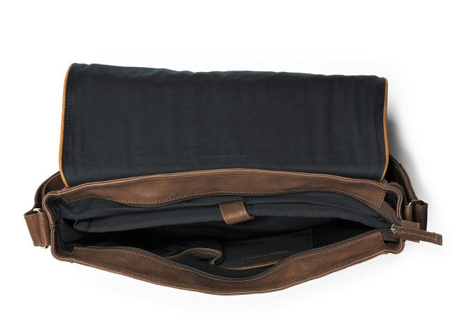 Gianni Conti Laptop Messenger Bag Dark Brown